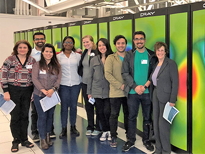 Zatz with UC Merced's 2017-18 NRT ICGE students at Lawrence Berkeley National Laboratory.
