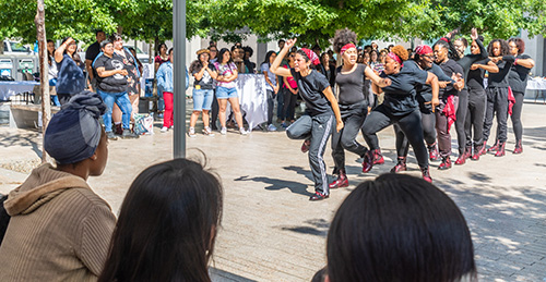 UC Merced's Step Team was among the performers at the opening ceremony for the Multicultural Center last month.